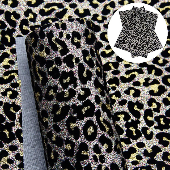 Lisslune | Sparkling Leopard Velvet Fabric Set - Perfect for Trendy DIY Creations