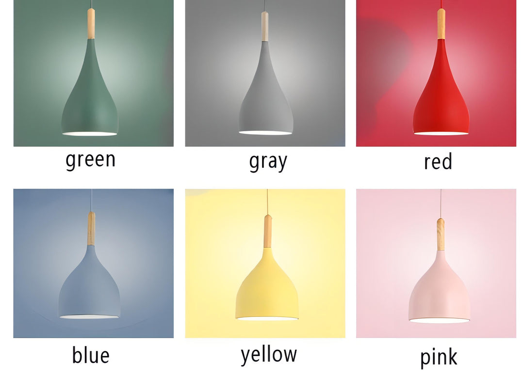 Lisslune | Talon - Modern Drop-Shaped Wooden Pendant Light Scandinavian Ceiling Light