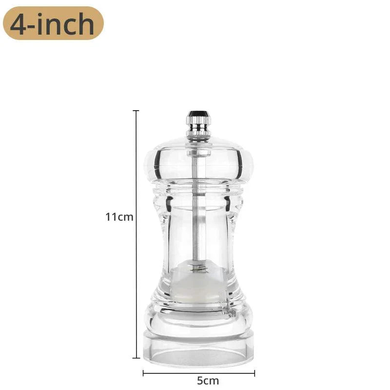 Lisslune |Versatile clear acrylic pepper mill with adjustable grinding levels