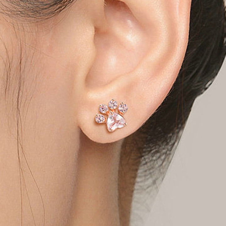 Lisslune | Earrings Cat Paw Rose Quartz (1 Pair)