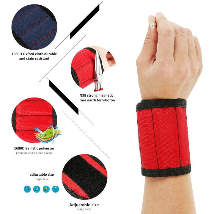 Lisslune | Magnetic Tool Organizer with Wrist Strap and Storage Bag for DIY and Electrical Work