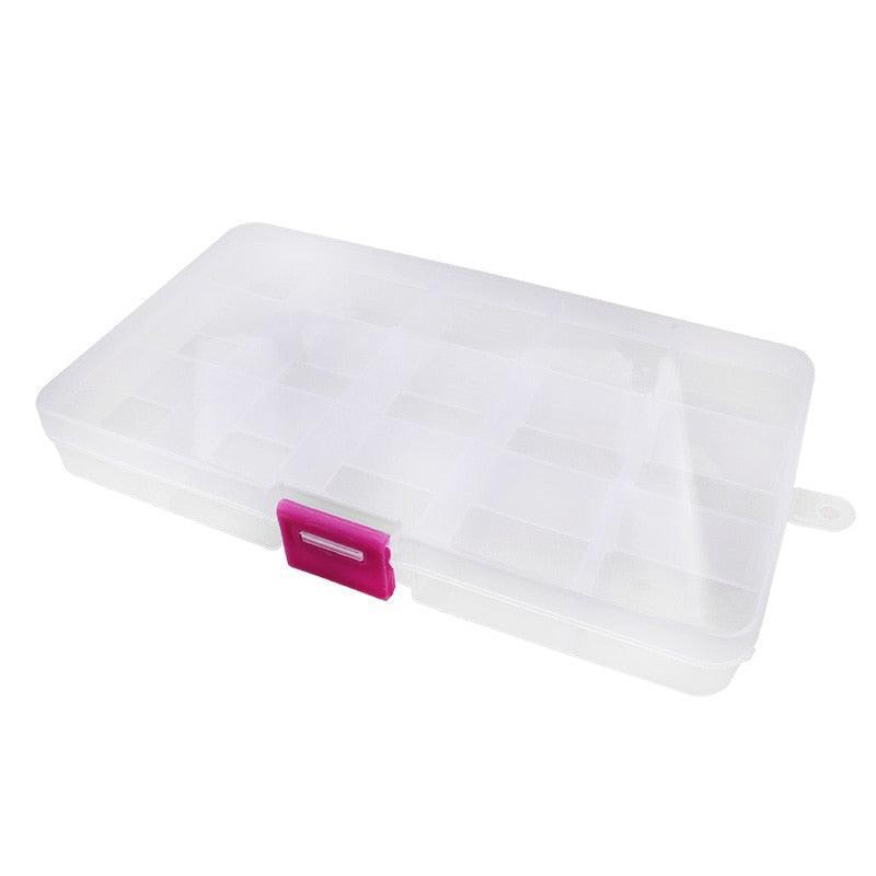 Lisslune | Versatile clear plastic organizer box with adjustable compartments for crafts, jewelry, and tools