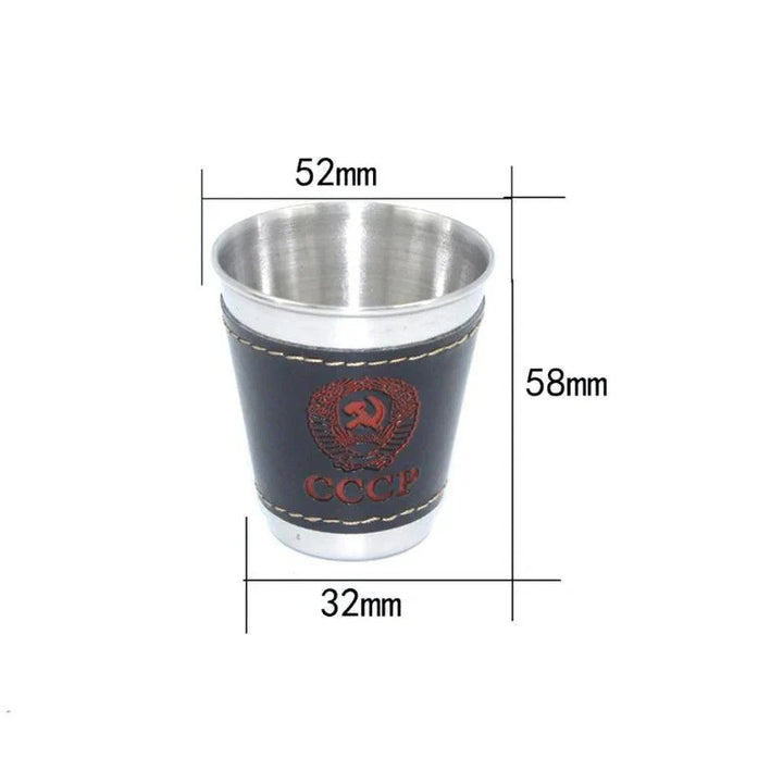 Lisslune | Stylish Outdoor Stainless Steel Travel Mug Set with Elegant PU Leather Case