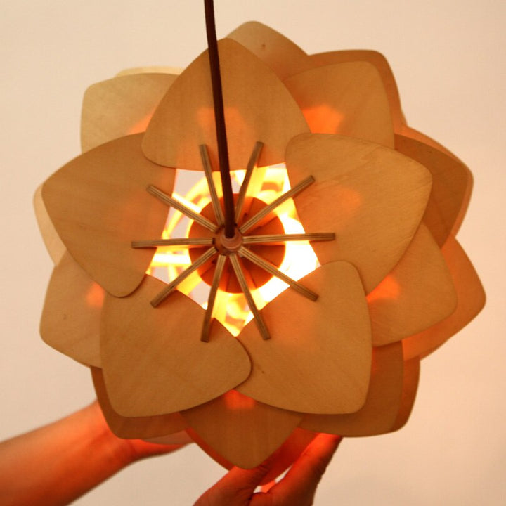 Lisslune | Handcrafted Wooden Pine Cone Pendant Light