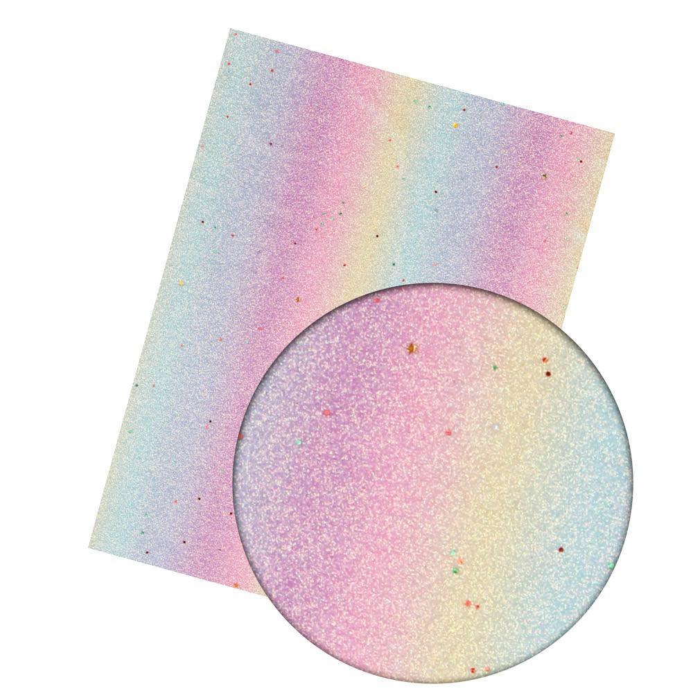 Lisslune | Iridescent Rainbow Glitter Synthetic Leather Leaves for Elegant DIY Masterpieces