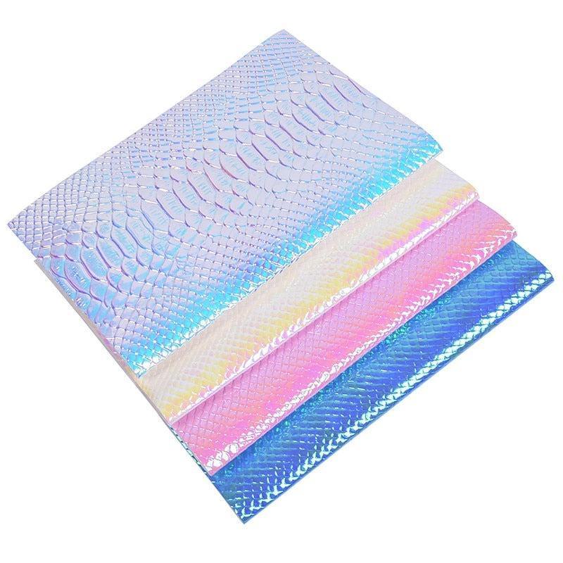 Lisslune | Iridescent Crocodile Pattern Synthetic Leather Craft Sheet - Creative Spark (29x21cm)