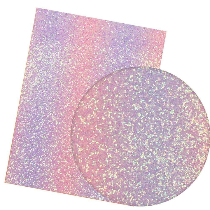 Lisslune | Iridescent Rainbow Glitter Synthetic Leather Leaves for Elegant DIY Masterpieces