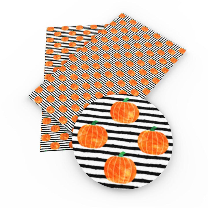 Lisslune | Spooky Pumpkin Patch Leatherette Crafting Fabric - Creative Charm by David Accessories