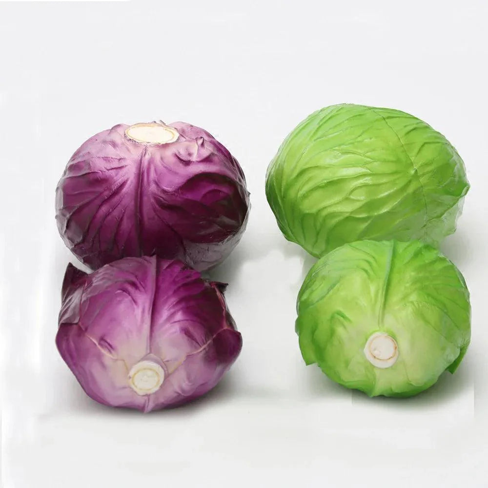 Lisslune | Realistic Plastic Cabbage Decoration - Premium Quality Vegetable Replica