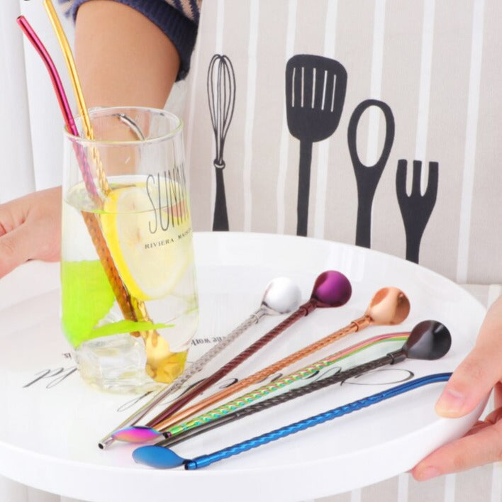 Lisslune | Reusable Long Handle Spoon Straw