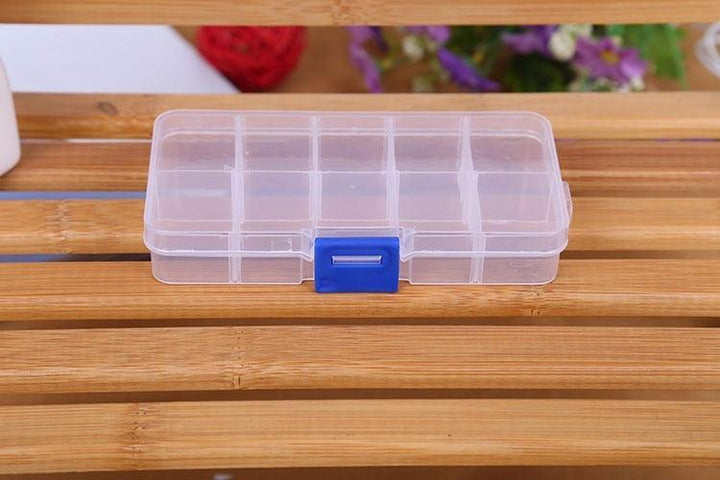 Lisslune | Versatile clear plastic organizer box with adjustable compartments for crafts, jewelry, and tools