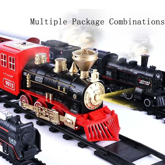 Lisslune | Deluxe 39-Piece HO Scale Model Train Set with Real Smoke, Lights & Oval Track