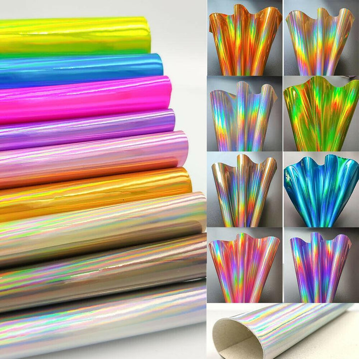 Lisslune | Vibrant Holographic Rainbow PU Leather Craft Sheets - Creative Spark