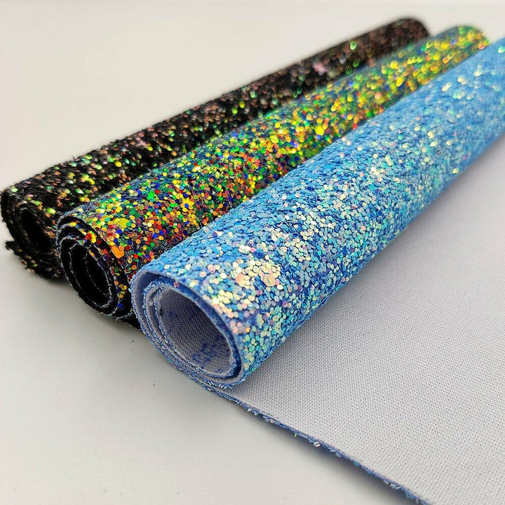 Lisslune | Shiny Gem Star Chunky Glitter Synthetic Leather - Premium Craft Vinyl