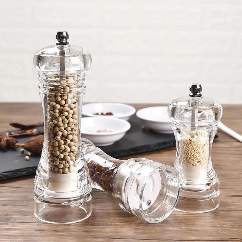 Lisslune |Versatile clear acrylic pepper mill with adjustable grinding levels