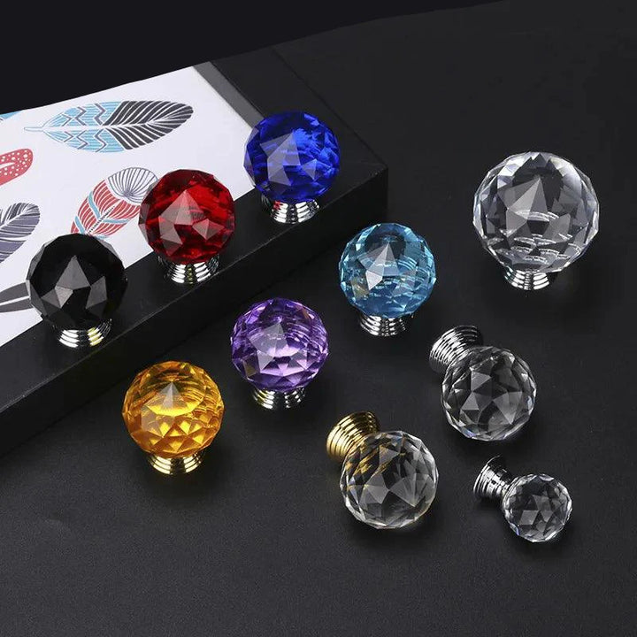 Lisslune | 30mm Colored Crystal Glass Drawer Handles for Elegant Interior Design