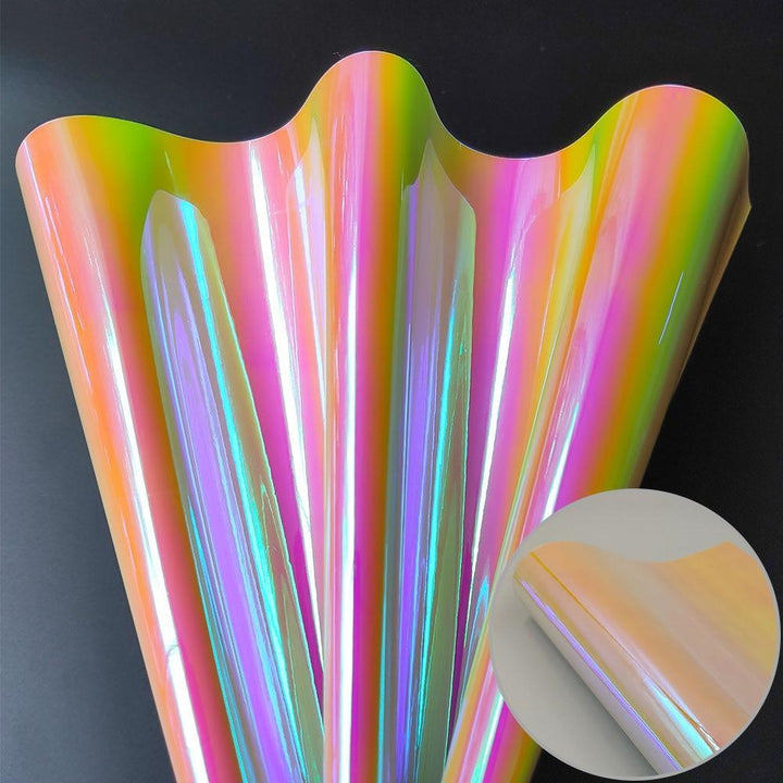 Lisslune | Reflective Holographic Iridescent Synthetic Leather - Essential Crafting Material