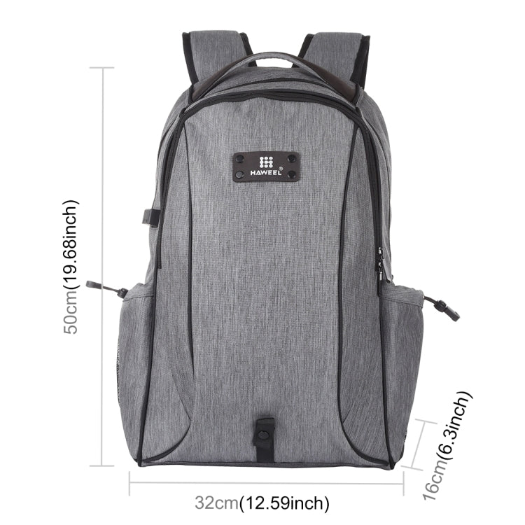 Lisslune | HAWEEL Outdoor Portable Canvas Double Shoulder Laptop Backpack (Gray)