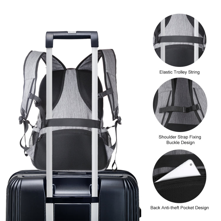 Lisslune | HAWEEL Outdoor Portable Canvas Double Shoulder Laptop Backpack (Gray)