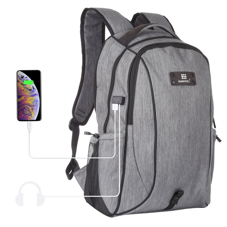 Lisslune | HAWEEL Outdoor Portable Canvas Double Shoulder Laptop Backpack (Gray)