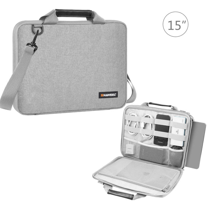 Lisslune | HAWEEL 14.0 inch - 16.0 inch briefcase crossbody laptop bag for Macbook, Lenovo Thinkpad, ASUS, HP (Gray)