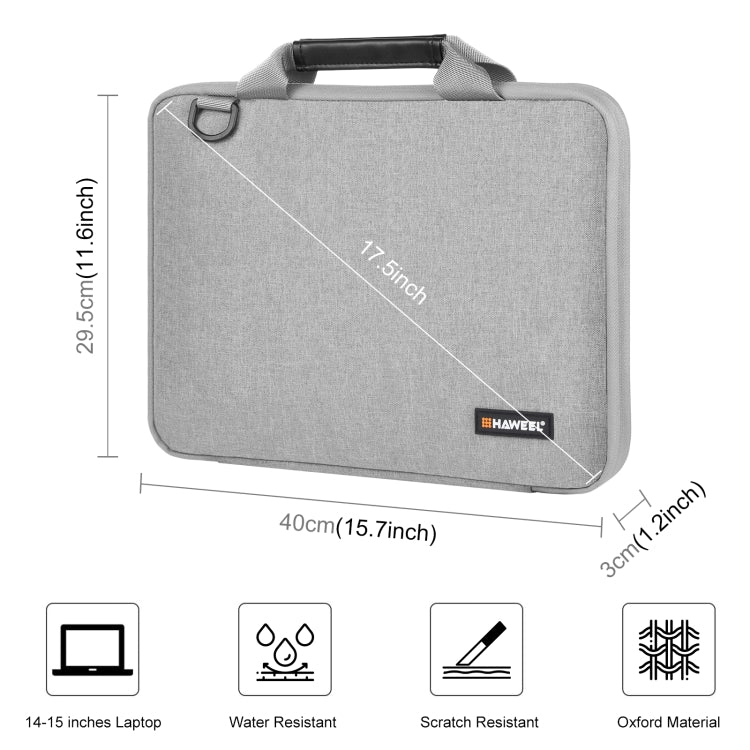 Lisslune | HAWEEL 14.0 inch - 16.0 inch briefcase crossbody laptop bag for Macbook, Lenovo Thinkpad, ASUS, HP (Gray)