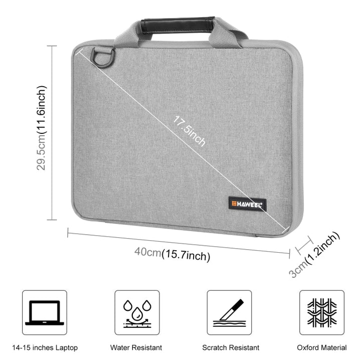 Lisslune | HAWEEL 14.0 inch - 16.0 inch briefcase crossbody laptop bag for Macbook, Lenovo Thinkpad, ASUS, HP (Gray)