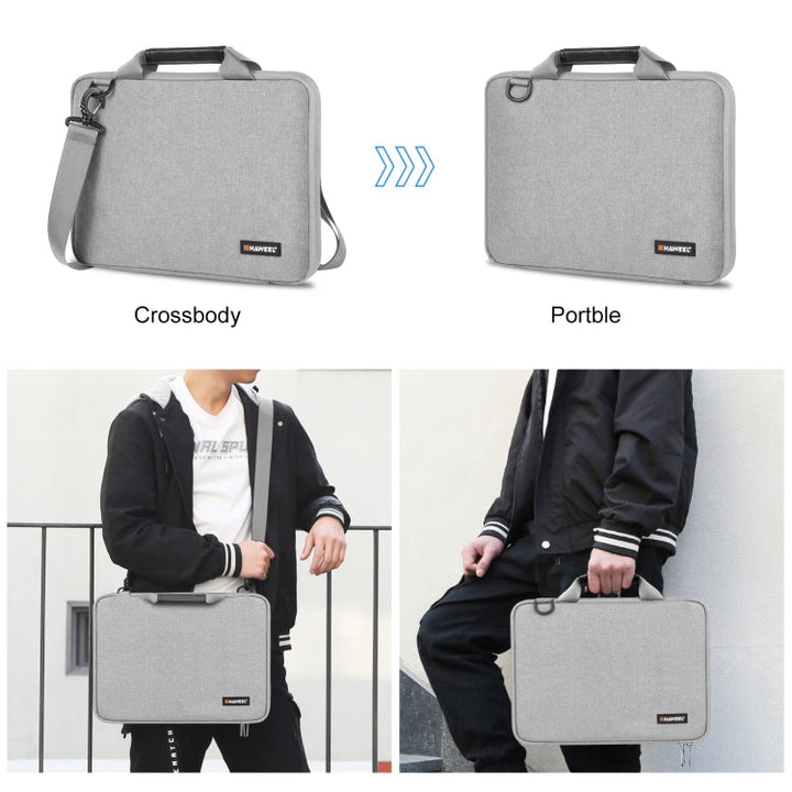 Lisslune | HAWEEL 14.0 inch - 16.0 inch briefcase crossbody laptop bag for Macbook, Lenovo Thinkpad, ASUS, HP (Gray)
