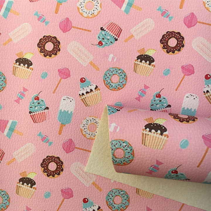 Lisslune | Chic Knit-button Synthetic Leather Fabric in Elegant Apple Lychee for Creative Crafts