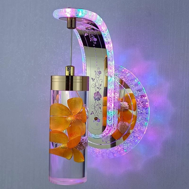 Lisslune | Elegant Crystal Flower Dimming Wall Lamp