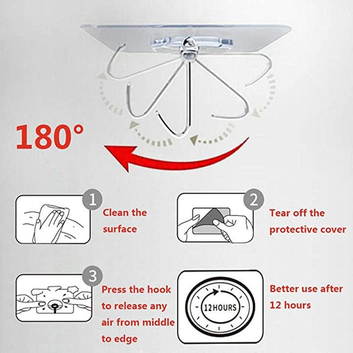 Lisslune | Transparent self-adhesive hook collection for effortless home organization (1-30 pieces)