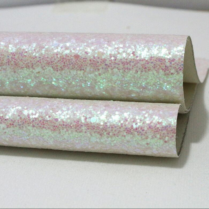 Lisslune | Sparkling Chunky Glitter Synthetic Leather Sheet - Ideal for creative DIY projects