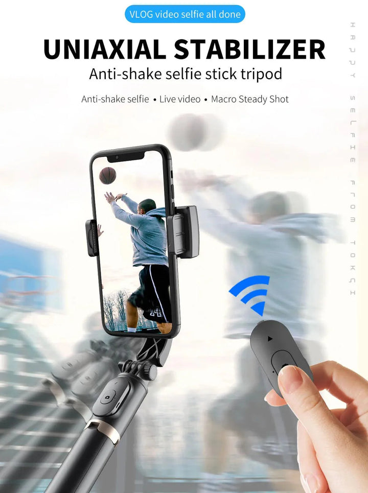 Lisslune | Smartphone Gimbal Stabilizer Kit with Bluetooth Tripod, Selfie Stick and Remote Control