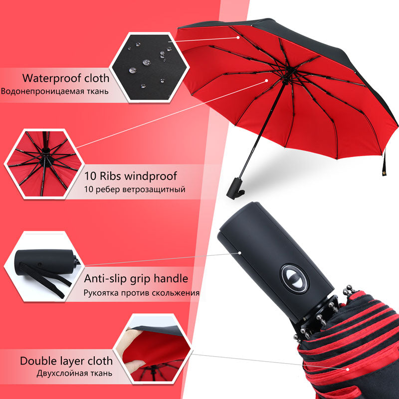 Lisslune | StormShield Automatic Umbrella – Windproof Storm Umbrella with Reversed Closing Mechanism