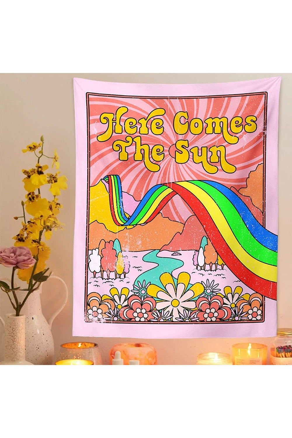 Lisslune | Comes The Sun 70s Psychedelic Tapestry
