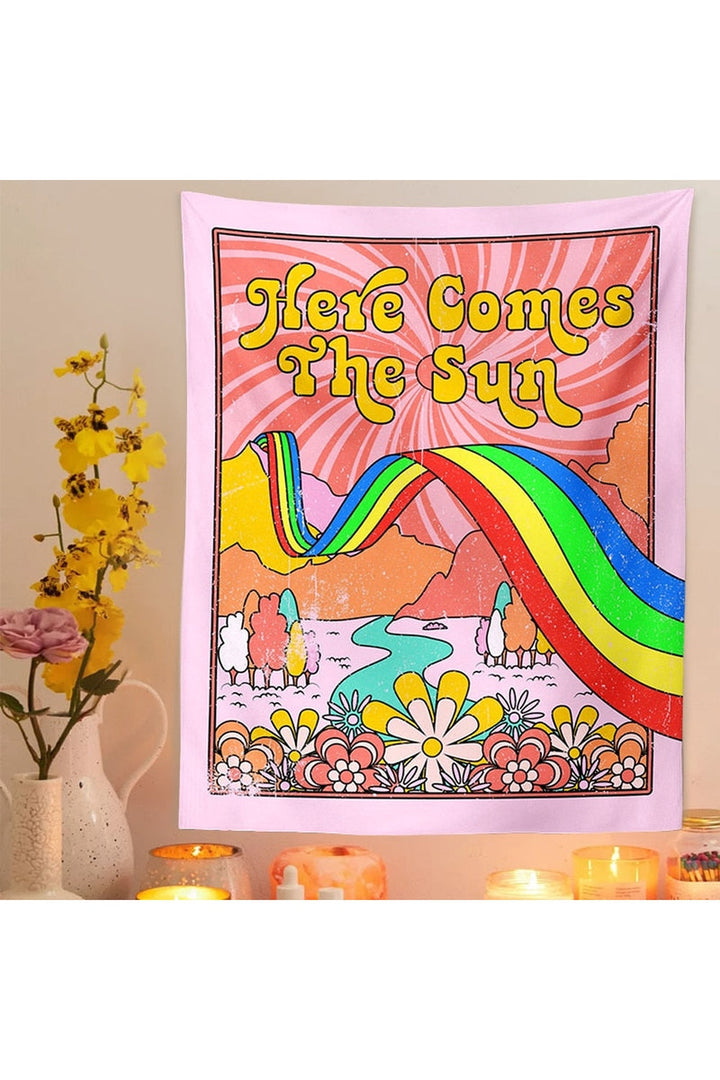 Lisslune | Comes The Sun 70s Psychedelic Tapestry