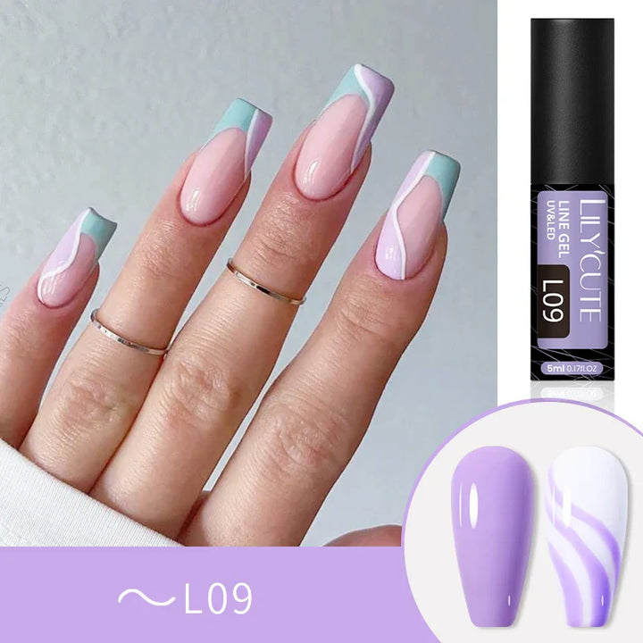 Rynx | 5ml Colorful Reflective Liner Gel Nail Polish Super Bright Painting Glitter Gel Graffiti Stripe Design Polish Manicure