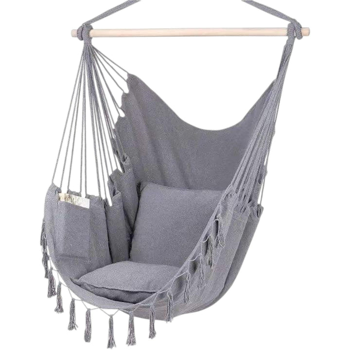Lisslune | Comfortable Hanging Chair with Soft Cushions - Indoor/Outdoor Hanging Swing for Relaxation and Leisure - Durable Cotton Fabric, including Hanging Material