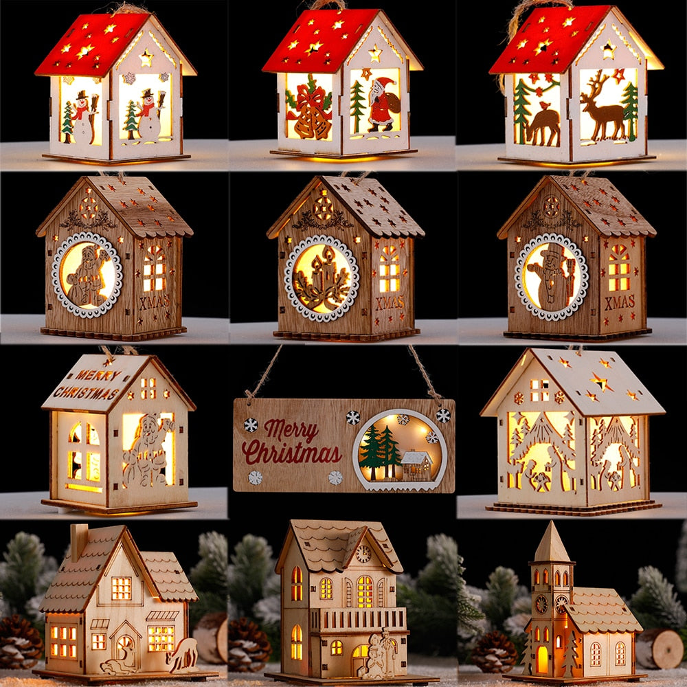 Lisslune | DIY Wooden Hanging House Decor Glowing Lamp