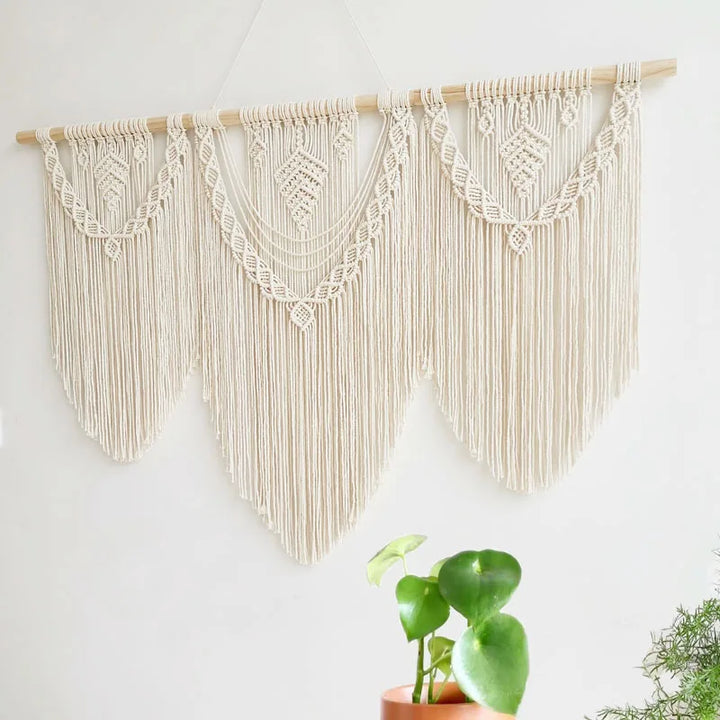 Rynx | Handwoven Pendant Macrame Wall Tapestry Geometry Bohemian Wall Tapestry Boho Decor Large Size Wall Tapestry Home Decor