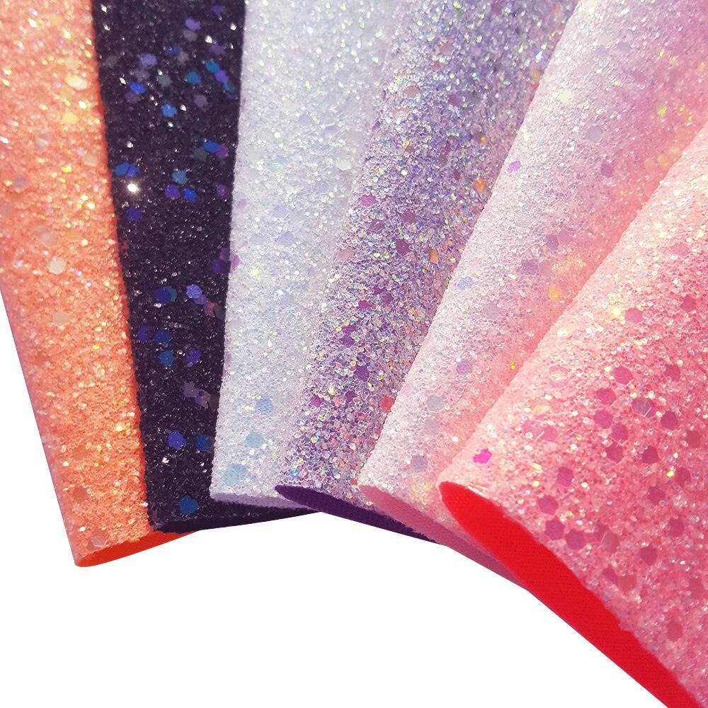Lisslune | Festive Chunky Glitter Synthetic Leather Bow for Christmas Crafts