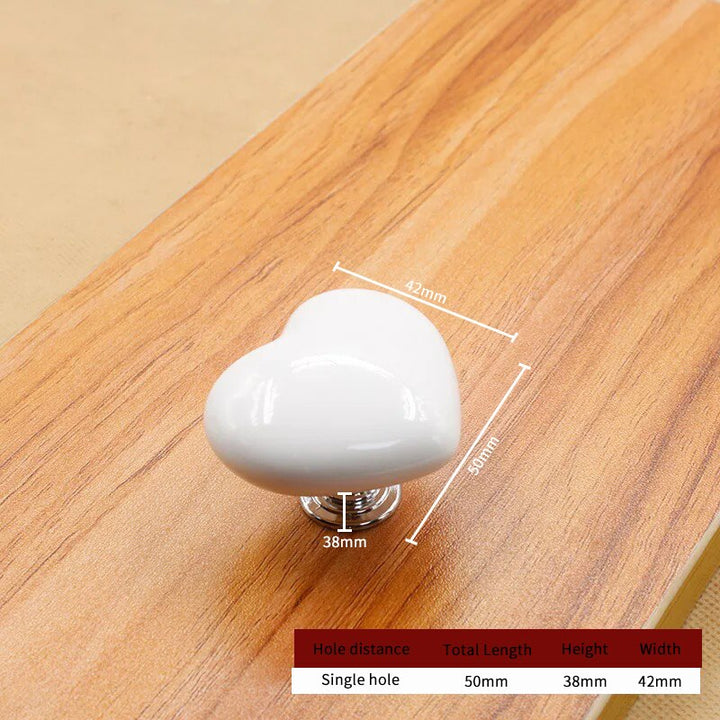 Lisslune | Ceramic Heart Door Cabinet Handle