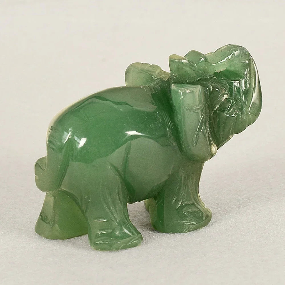 Lisslune | Green Aventurine Jade Stone Elephant Statue