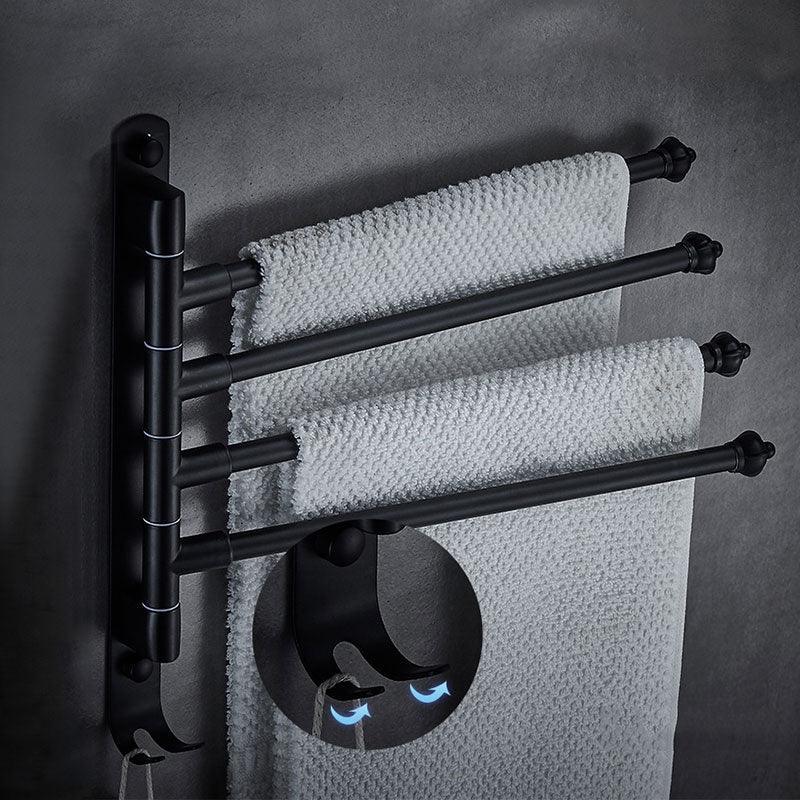 Lisslune | DOOKOLE Contemporary Stainless Steel Rotating Towel Stand with Hooks for Enhanced Bathroom Organization
