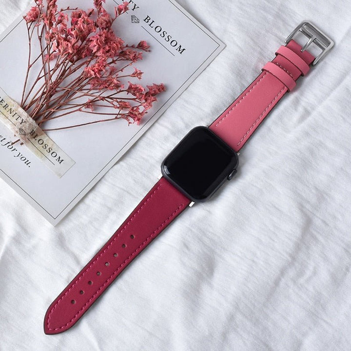 Lisslune | Leather strap for Apple Watch 42mm 38mm Series 3 4 5 6 SE 7 41MM 45MM