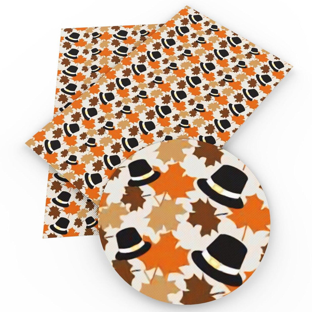 Lisslune | Autumn-inspired Leaf Pattern Synthetic Leather Craft Fabric for DIY and Upholstery