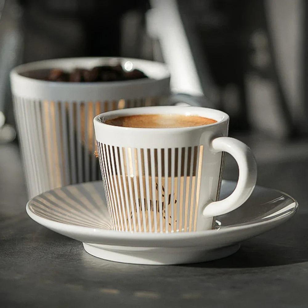 Lisslune | Creative dynamic SLR cup Leopard anamorphic zebra cup Luycho coffee tea cup set with coaster 90ml-225ml