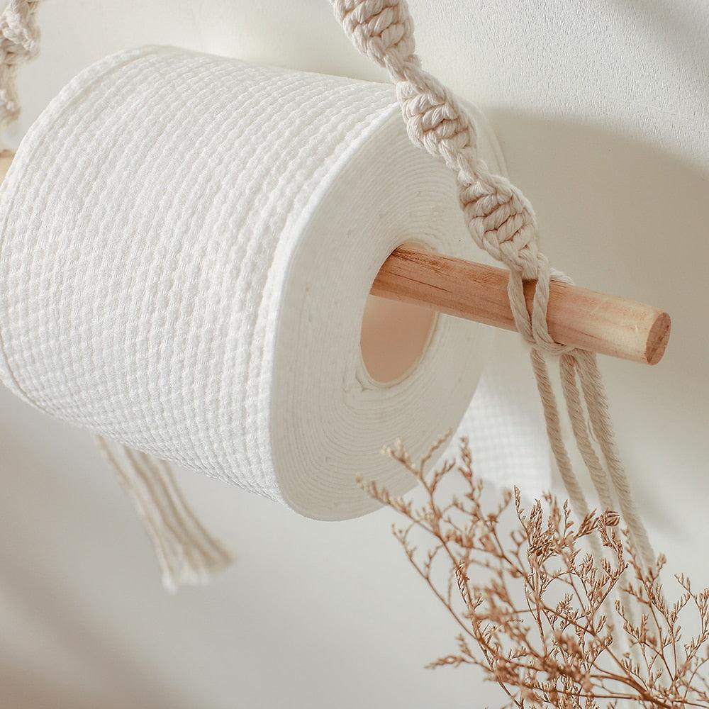 Lisslune | Handcrafted Bohemian Macrame Toilet Paper Holder - Unique Bathroom Decor Accessory