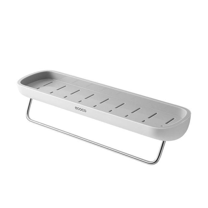 Lisslune | Modern Wall-Mounted Bathroom Organizer with Integrated Towel Holder | Drill-Free Shower Storage Solutions