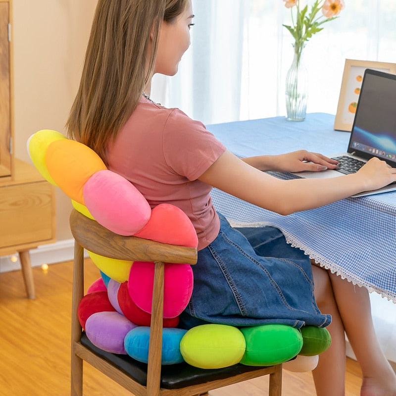 Lisslune | Colorful Sunflower Plush Comfort Seat Cushion